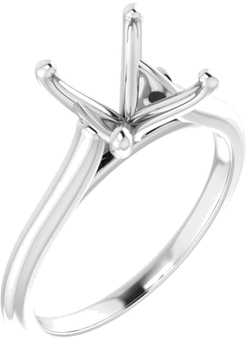 14K White 9 mm Round Solitaire Engagement Ring Mounting (1)