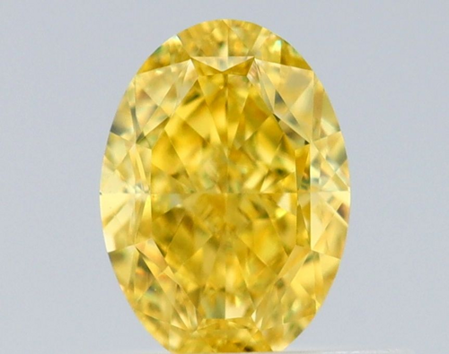 0.54 carat Fancy Vivid Yellow-VVS1 Natūralus Oval Deimantas (1)