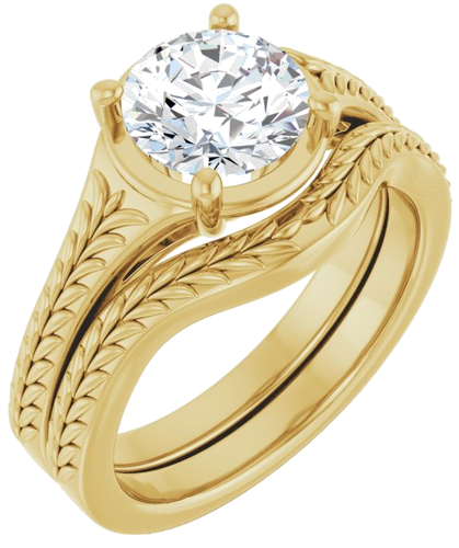 Sužadėtuvių Žiedas „Solitaire“ 10k yellow gold Round 7.4mm (6)