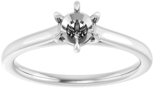 Sužadėtuvių Žiedas „Claw-Pong“ 14k white gold Round 5.2mm (3)