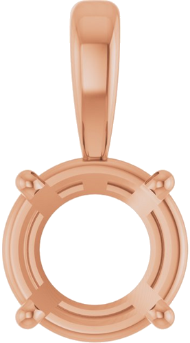 14K Rose 7 mm Round 4-Prong Pendant Mounting (1)