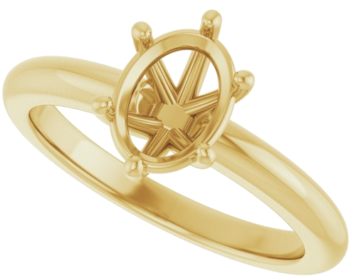 Sužadėtuvių Žiedas 14k yellow gold Oval 8mm x 6mm (5)