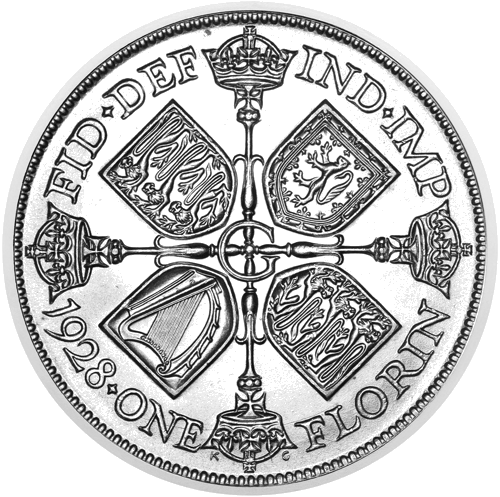 1 Флорин Георг V (1927–1936) Великобритания серебряная монета (тип 3) (2)