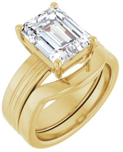 14K Yellow 10x8 mm Emerald Solitaire Engagement Ring Mounting (6)