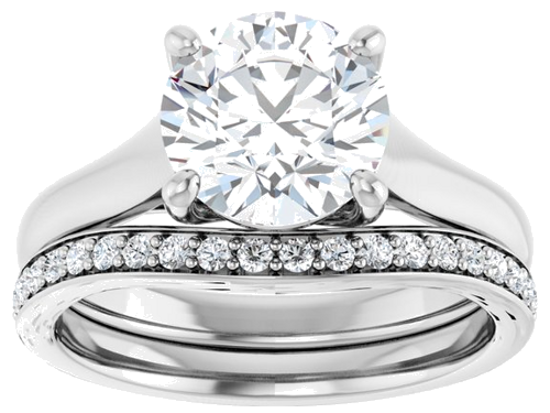 Platinum 8 mm Round Solitaire Engagement Ring Mounting (8)