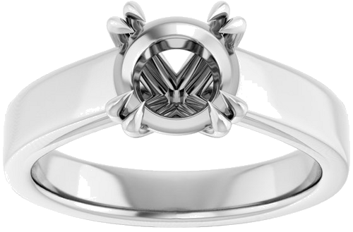 Platinum 7.4 mm Round Engagement Ring Mounting (3)