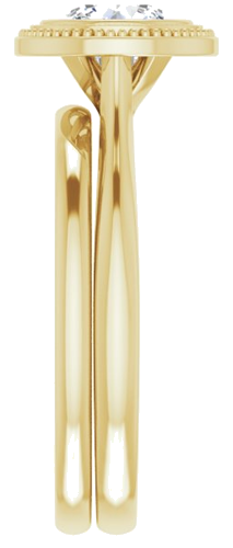 Sužadėtuvių Žiedas „Bezel-Set Solitaire Milgrain“ 14k yellow gold Round 6.5mm (9)