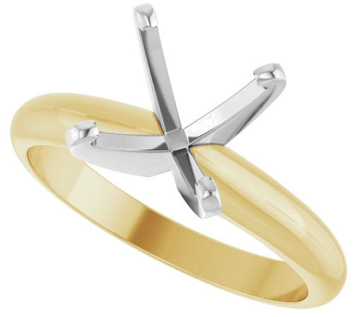 14K Yellow White 6.5x6.5 mm Square 4-Prong Light Solitaire Engagement Ring Mounting (5)