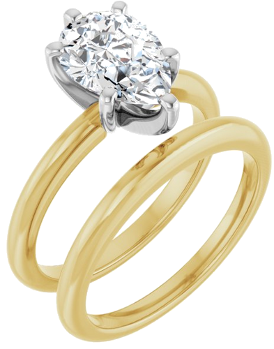 Sužadėtuvių Žiedas „Solitaire“ 585 Baltojo Ir Geltonojo Aukso Pear Shape 10mm x 7mm (6)