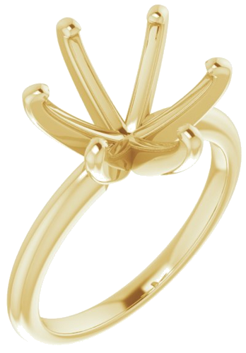 14K Yellow  11 mm Round Solitaire Engagement Ring Mounting (1)