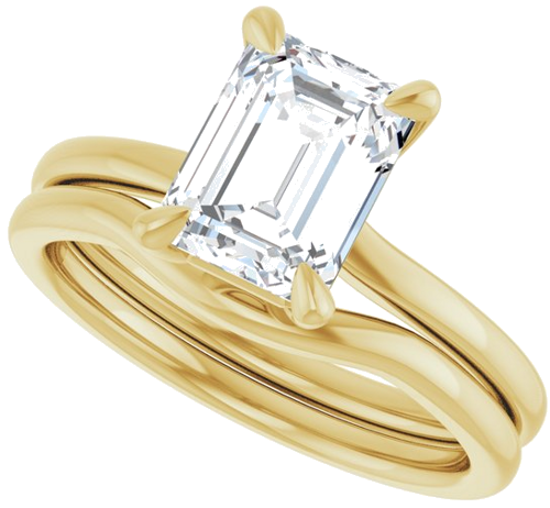 Sužadėtuvių Žiedas 14k yellow gold Emerald 8mm x 6mm (10)