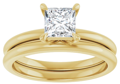 Sužadėtuvių Žiedas „Claw-Prong“ 14k yellow gold Square 5mm (8)