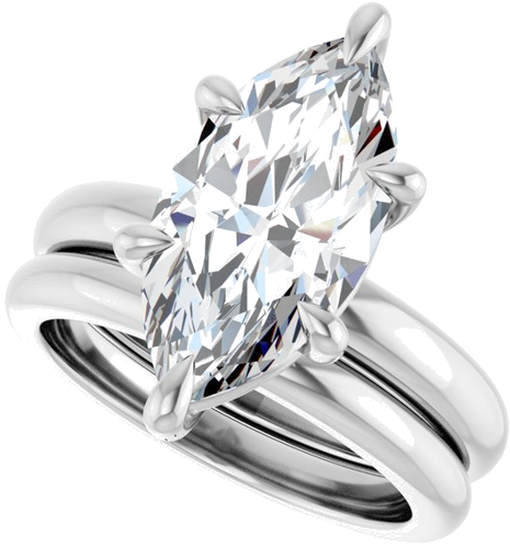 Sužadėtuvių Žiedas „Claw-Prong“ 14k white gold Marquise 16mm x 8mm (10)
