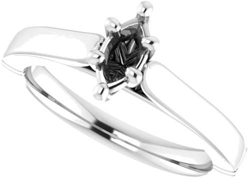14K White  7x3.5 mm Marquise Solitaire Engagement Ring Mounting (5)