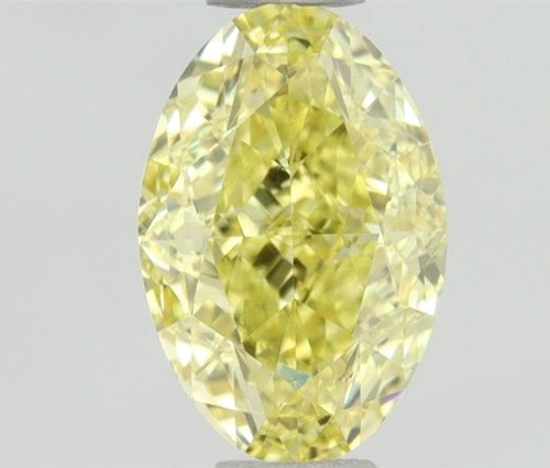 0.61 carat Fancy Intense  Yellow-VS2 Natūralus Oval Deimantas (1)