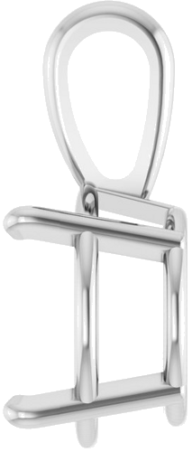 14K White 10.5 mm Round 4-Prong Pendant Mounting (3)