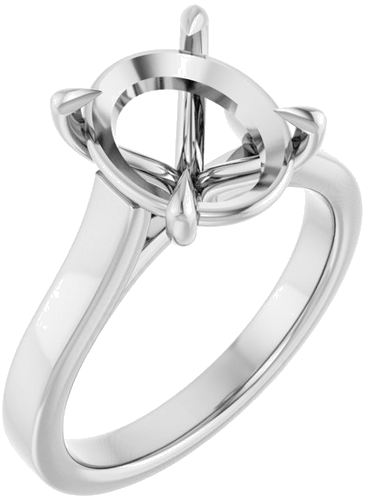 Sužadėtuvių Žiedas „Claw-Prong“ 14k white gold Oval 11mm x 9mm (1)