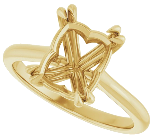 Sužadėtuvių Žiedas „Double Claw-Prong“ 10k yellow gold Emerald 9mm x 7mm (5)