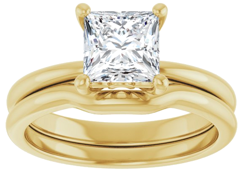 Sužadėtuvių Žiedas 14k yellow gold Square 6mm (8)