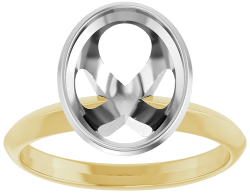 Sužadėtuvių Žiedas „Bezel-Set Solitaire“ 14k yellow/white gold Oval 10mm x 8mm (3)