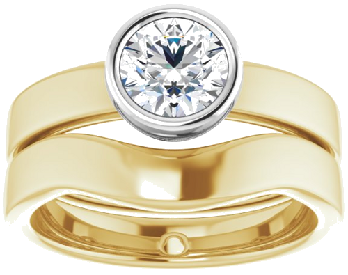 Sužadėtuvių Žiedas „Solitaire“ 585 Baltojo Ir Geltonojo Aukso Round 6mm (8)