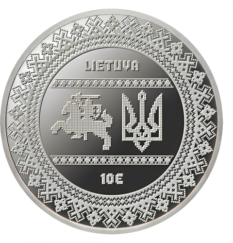 2022 Литва Украина борется за свободу 10 евро серебряная монета (2)
