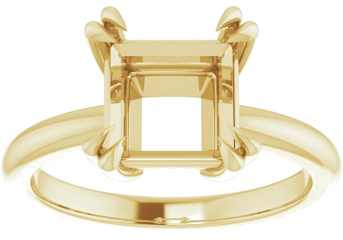 Sužadėtuvių Žiedas „Double Claw-Prong Solitaire“ 14k yellow gold Square 8mm (3)