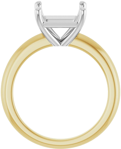 Sužadėtuvių Žiedas 14k yellow/white gold Asscher 9mm (2)