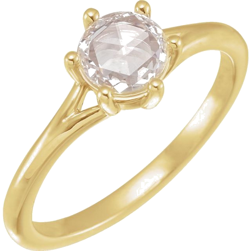 14K Yellow 6.5 mm Round Rose-Cut Engagement Ring Mounting (9)