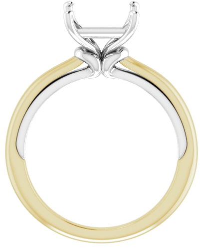 14K Yellow   White  7.5 mm Square Solitaire Engagement Ring Mounting (2)