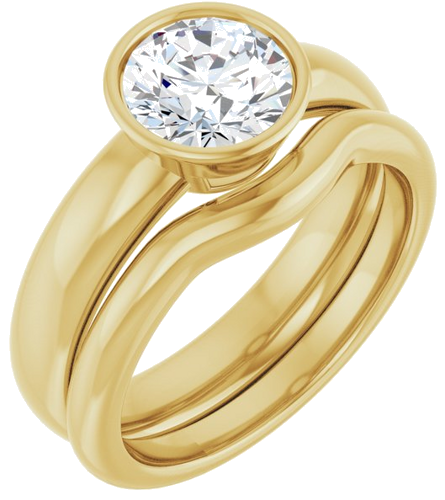 Sužadėtuvių Žiedas „Bezel-Set Solitaire“ 14k yellow gold Round 7mm (6)