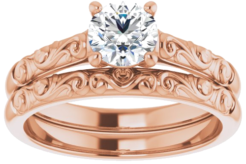 Sužadėtuvių Žiedas „Solitaire“ 10k rose gold Round 5.5mm (8)