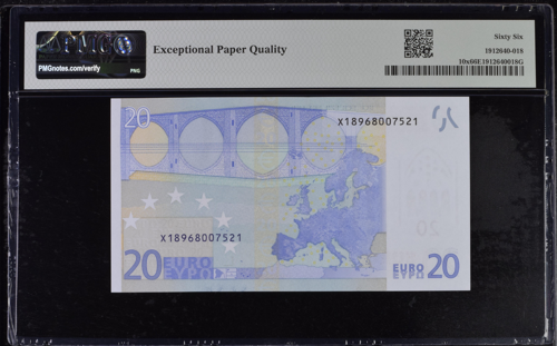 2002 20 euro banknote PMG GEM UNC 66 (2)