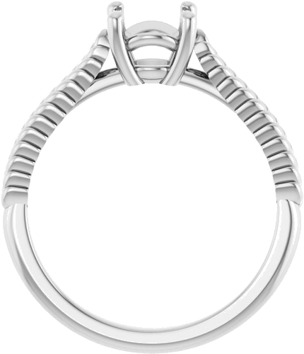 Sužadėtuvių Žiedas „Solitaire“ 14k white gold Round 6.5mm (2)