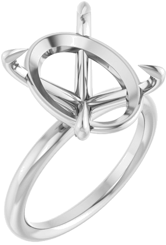 Sužadėtuvių Žiedas „Claw-Prong Solitaire“ 14k white gold Oval 16mm x 12mm (1)