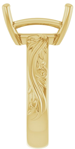 Sužadėtuvių Žiedas „Solitaire Sculptural“ 14k yellow gold Emerald 12mm x 10mm (4)