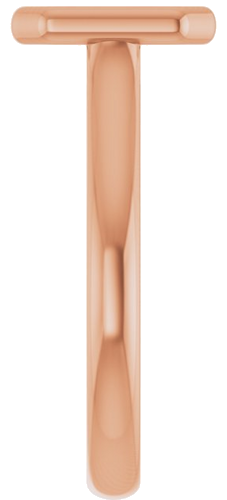 14K Rose  8x6 mm Emerald Solitaire Engagement Ring Mounting (4)