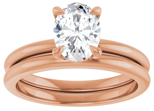 Sužadėtuvių Žiedas 417 Rožinis Aukso Oval 8mm x 6mm (6)