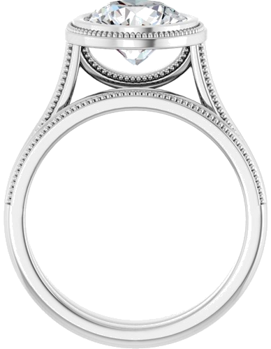 14K White 8.2 mm Round Solitaire Engagement Ring Mounting (5)