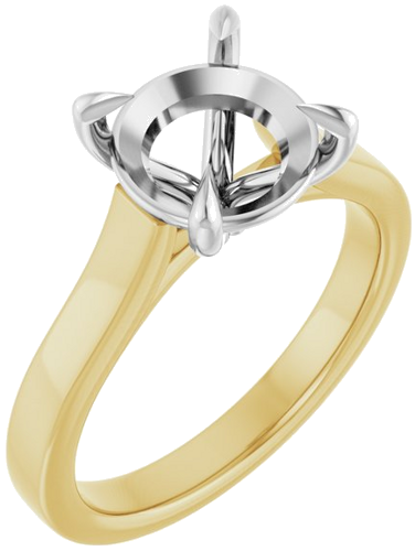 Sužadėtuvių Žiedas „Claw-Prong“ 14k yellow/white gold Round 9mm (1)