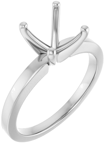 14K X1 White 8.2 mm Round Solitaire Engagement Ring Mounting (1)