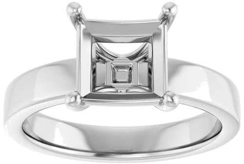 Sužadėtuvių Žiedas „Solitaire“ 14k white gold Square 7mm (3)