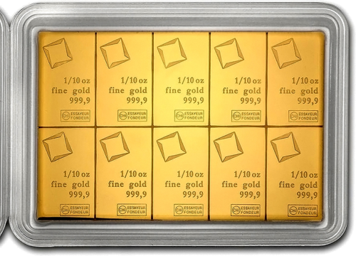 10 x 1/10 oz CombiBar™ Investīciju zelta stieņis Valcambi (3)