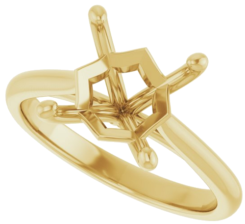 Sužadėtuvių Žiedas „Solitaire“ 14k yellow gold Square 7.5mm (5)