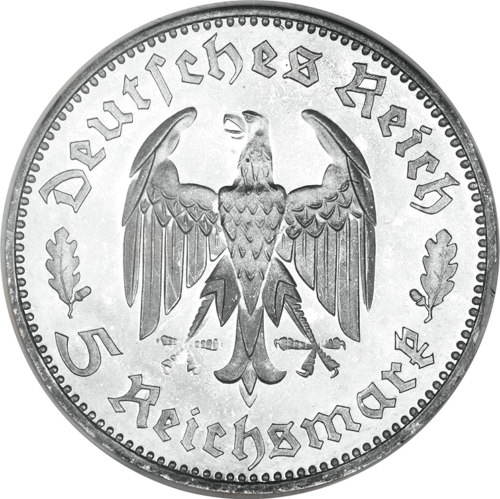 5 рейхсмарок 1934 Фридрих Шиллер Германия серебряная монета (2)