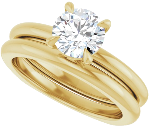 Sužadėtuvių Žiedas „Claw-Prong Euro Shank“ 14k yellow gold Round 6.5mm (10)