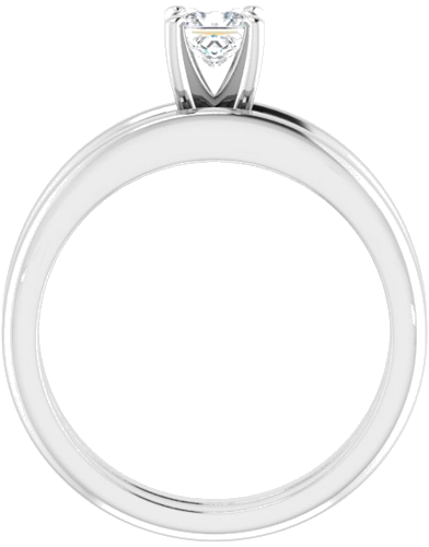 14K White  4 mm Square Solitaire Engagement Ring Mounting (7)