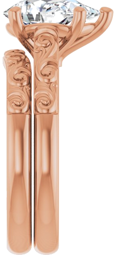 14K Rose 10x7 mm Pear Solitaire Engagement Ring Mounting (9)