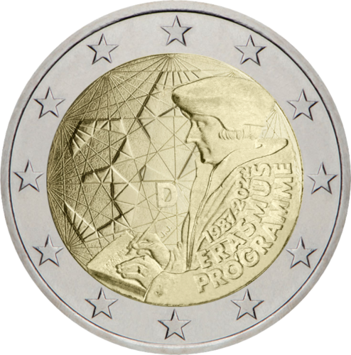 2022 Vokietija Erasmus 35-metis 2 eurų moneta (1)