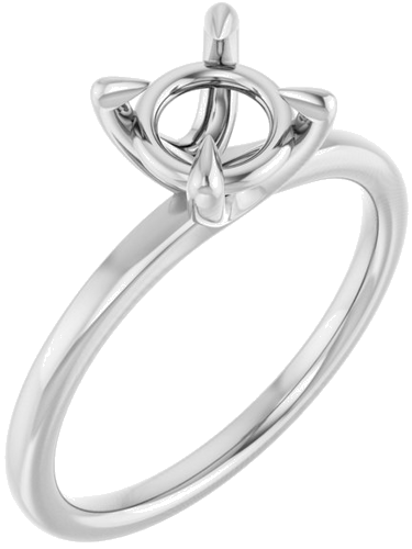 Sužadėtuvių Žiedas 14k white gold Round 6.5mm (1)